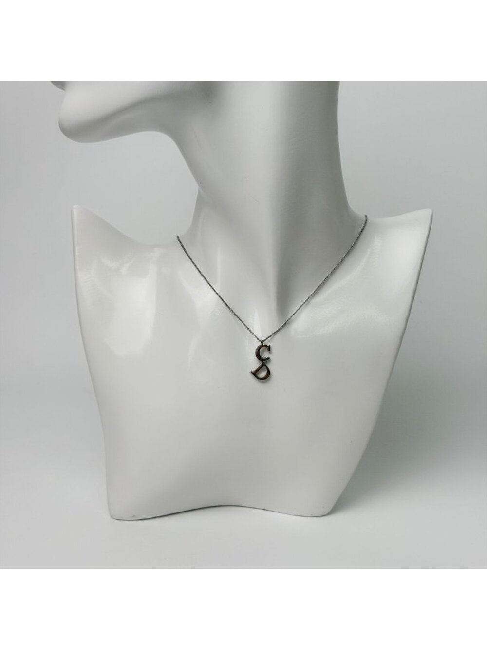 Dior CD Logo Pendant Plated Silver Vintage